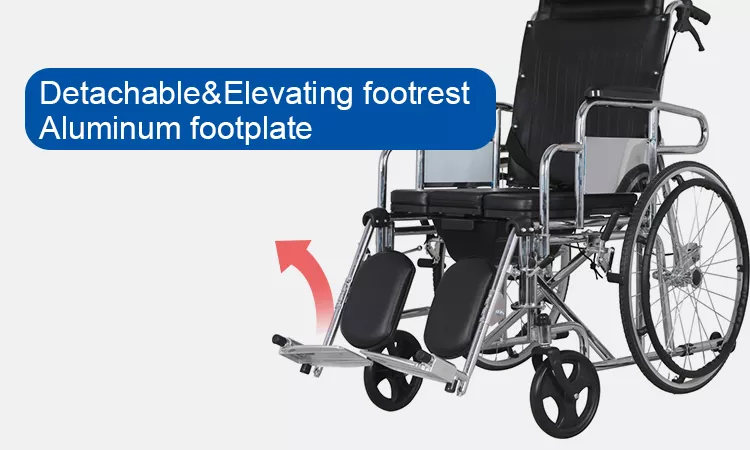 Commode Wheelchair 608gc elevating footrest