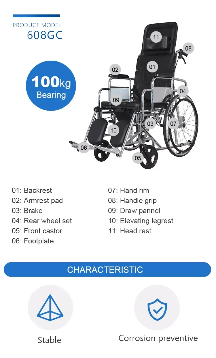 Commode Wheelchair 608GC