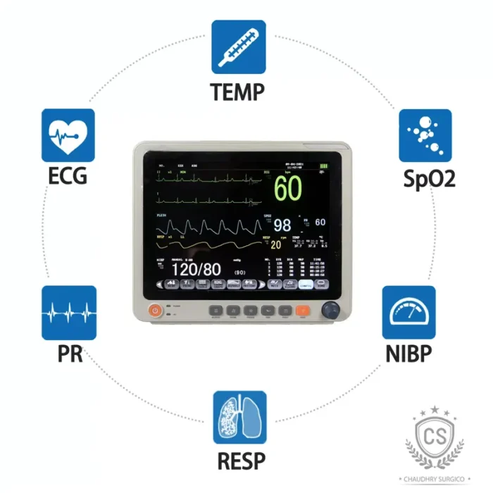 Multi Parameter Patient Monitor Pulse Med parameters