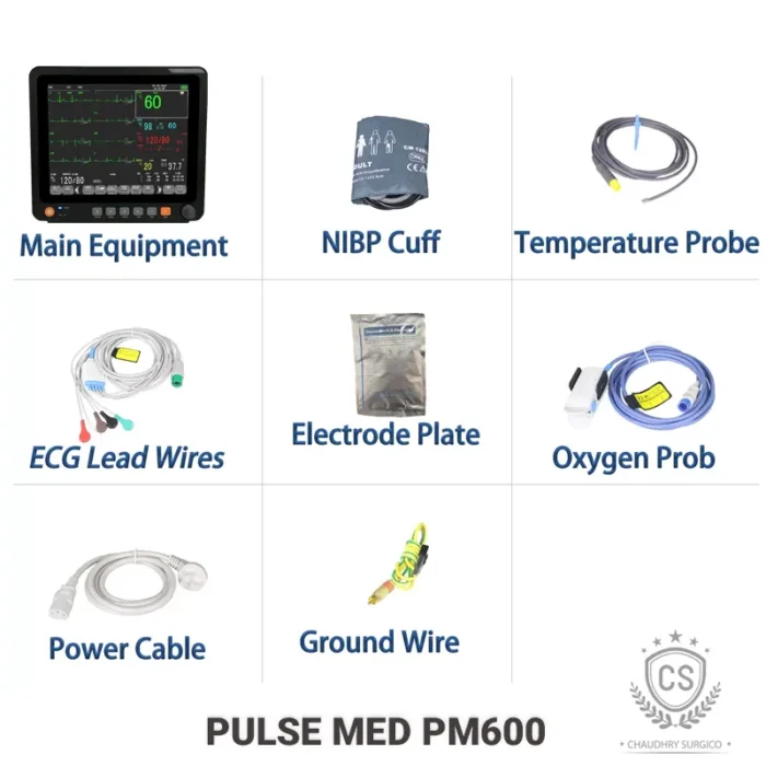 Multi Parameter Patient Monitor Pulse Med PM-600 accessories