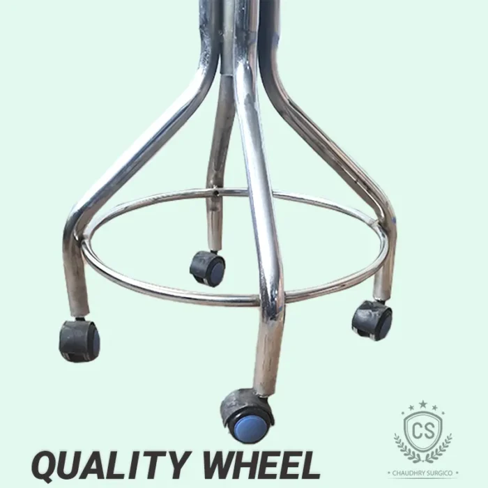 Revolving stool wheel view