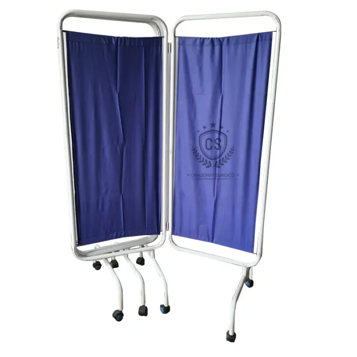 Hospital Ward Bed Side Parda Screen 4 Fold with two section open