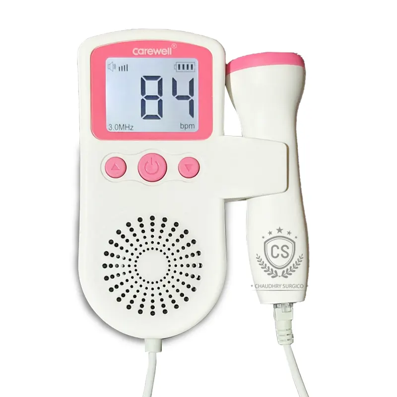 Portable Baby Fetal Doppler with Speaker Carewell Main unit heart rate detector