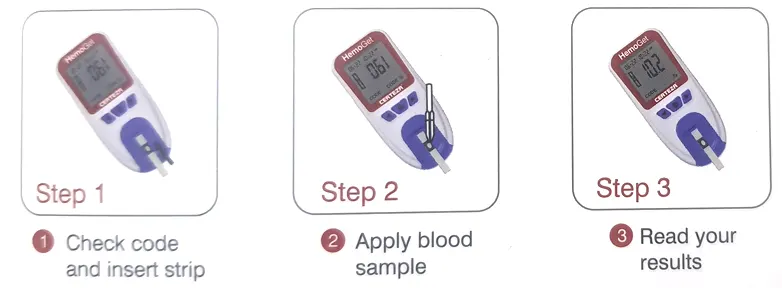 HOW TO USE CERTEZA HEMOGET HB METER