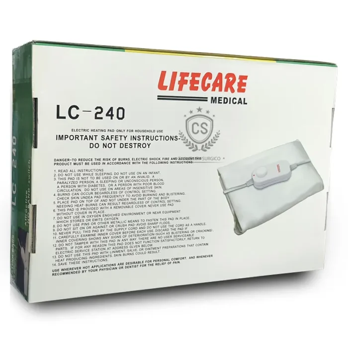 Electric Heating Pad Lifecare LC-240 for Physiotherapy back side