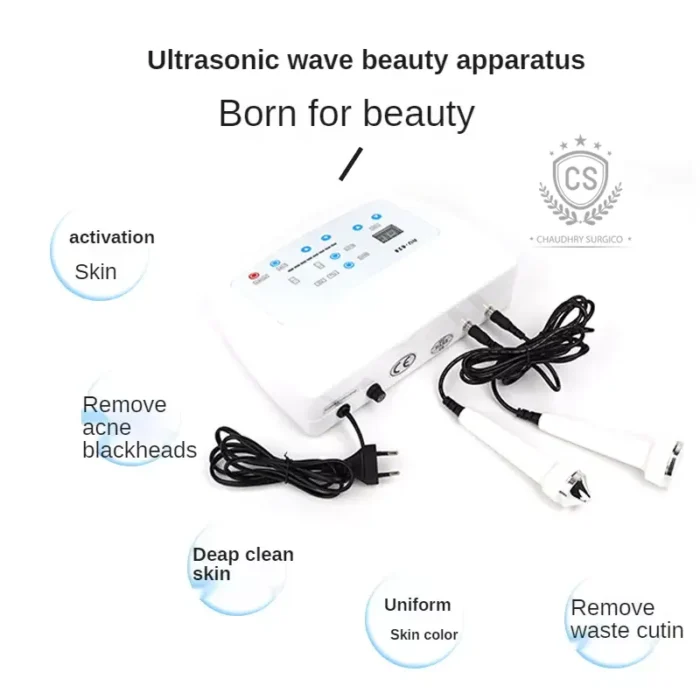 Ultrasound Facial Massager Machine RU-628 for skin beauty & Therapy with all accessories