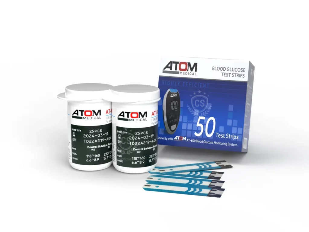 50 Sugar Test Strips pack of Glucometer Atom AT-600 Bes Price in Lahore Multan Karachi Punjab
