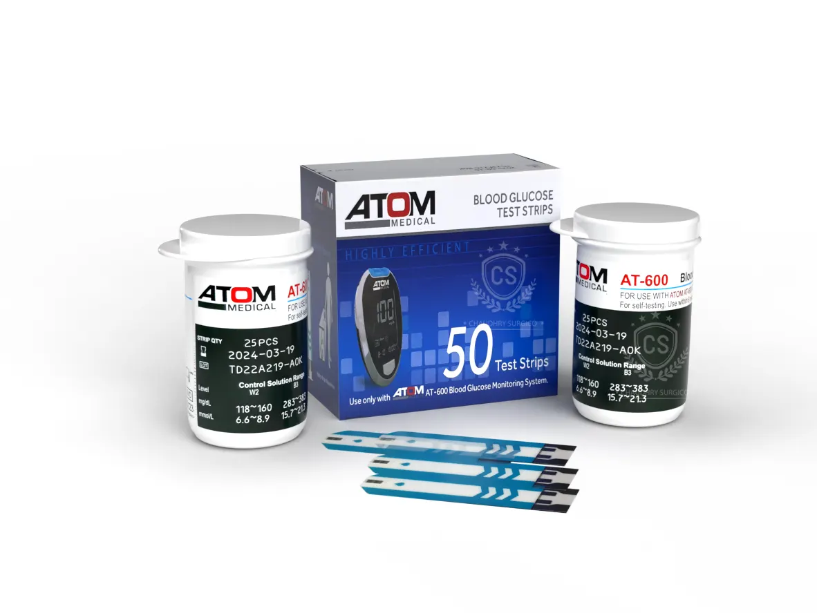 50 Sugar Test Strips pack of Glucometer Atom AT-600 Most economical strips