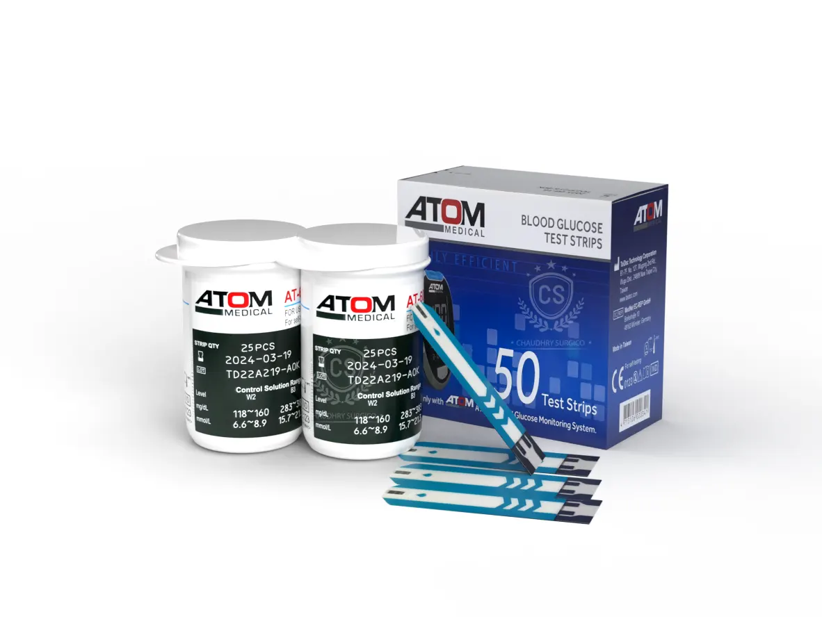 50 Sugar Test Strips pack of Glucometer Atom AT-600