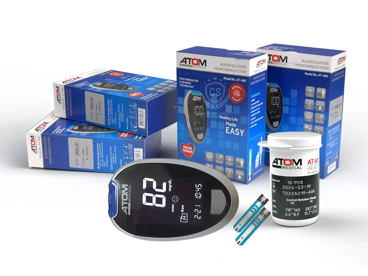 ATOM AT-600 Blood Glucose Meter Price in Pakistan complete Package