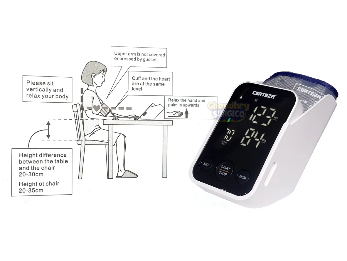 Certeza Digital Blood Pressure Machine BM-450 - step3 - Measuring Procedure