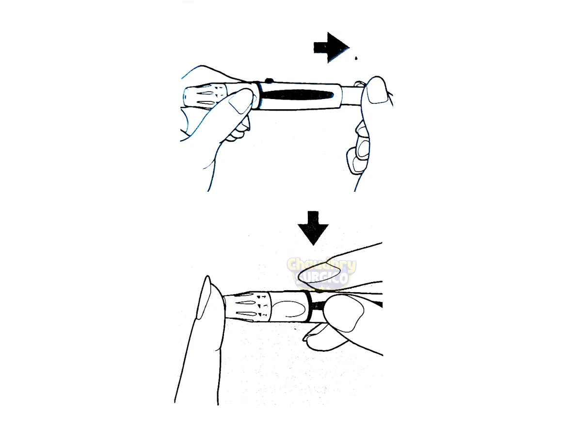 Glucometer Medisign MM800 -step3- Adjust the lancet gun