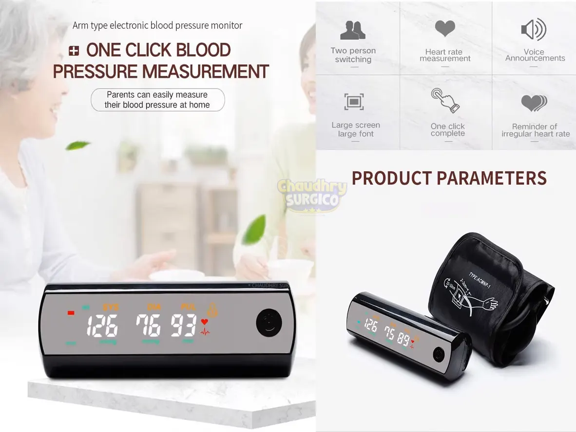 Digital Blood Pressure Machine Glaximed Upper Arm with voice function