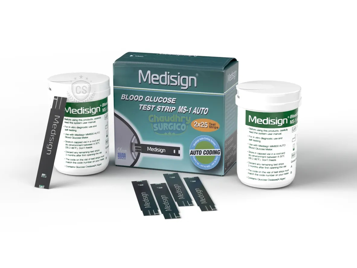 Glucometer Medisign Strips 50 Pack MM800 2x25 Glucose Test Strips