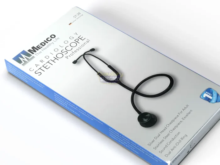 Medico Full Black Cardiology Stethoscope Professional Special Edition ST-28