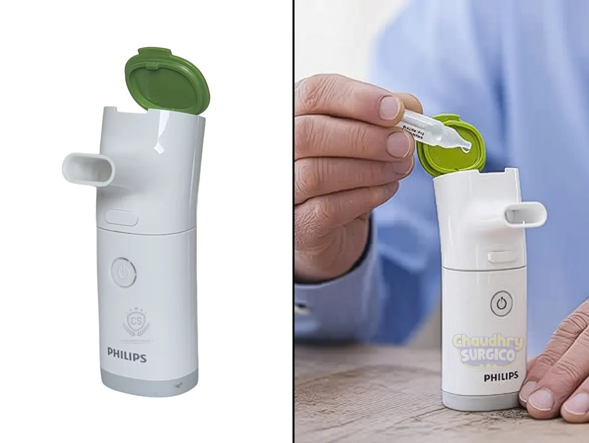 Portable Nebulizer Machine Philips Innospire GO- How to Use- Step 2 – Add medication Portable Nebulizer Machine Philips Innospire GO- How to Use- Step 2 - Add medication