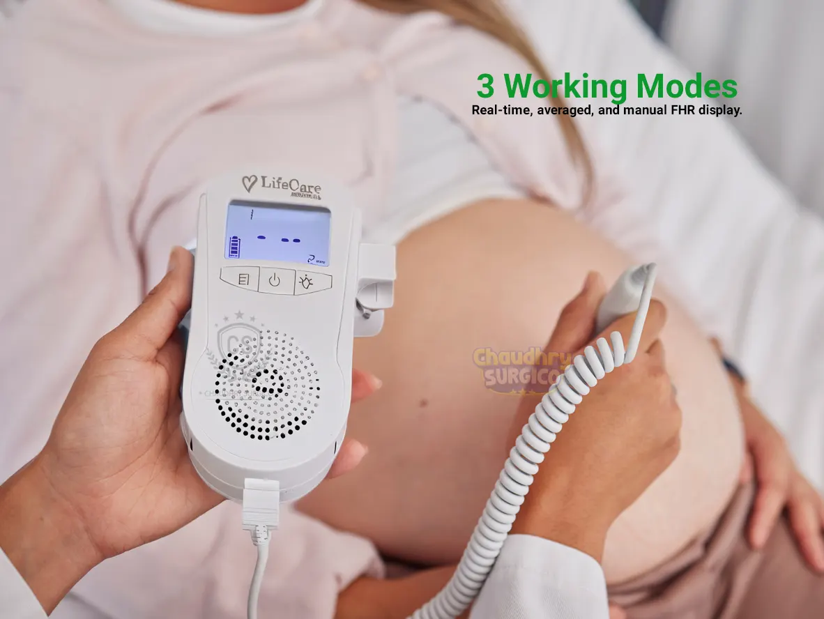 Portable Baby Fetal Doppler Lifecare 3 working modes