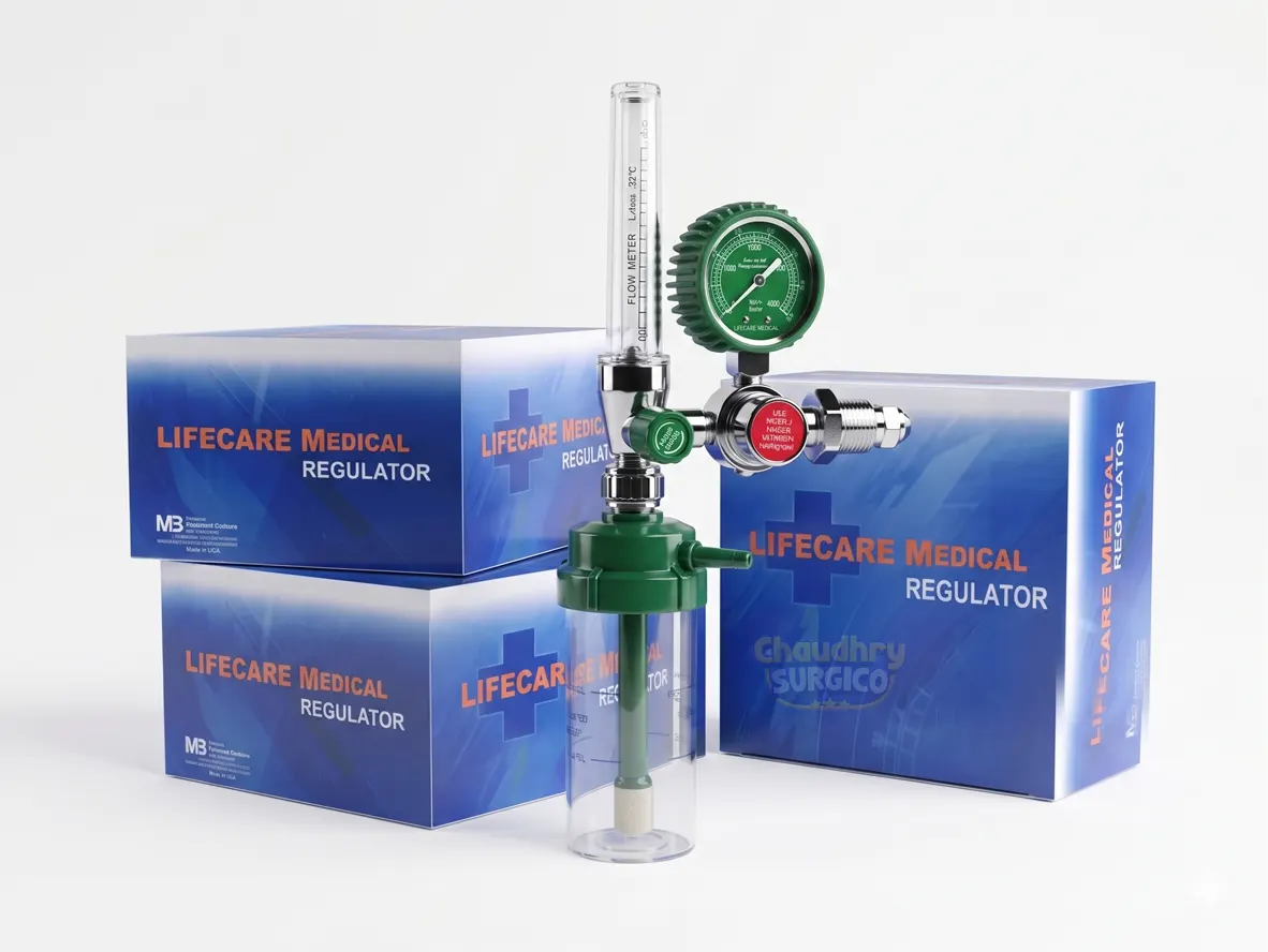 Lifecare Oxygen Regulator with flow meter and Humidifier