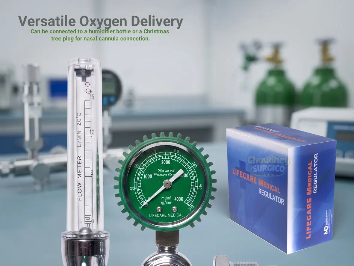 Oxygen Regulator Lifecare with flow meter and Humidifier - Versatile Oxygen Delivery