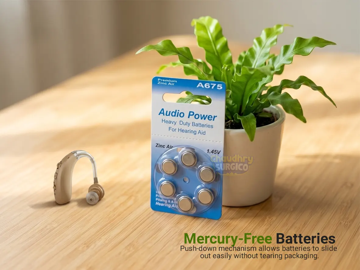 A675 Audio Power Hearing aid cells - Mercury free batteries